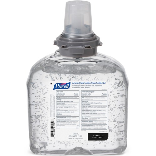 Gojo  Hand Sanitizer Refill, Gel, f/PURELL TFX Disp, 1200ml, Clear