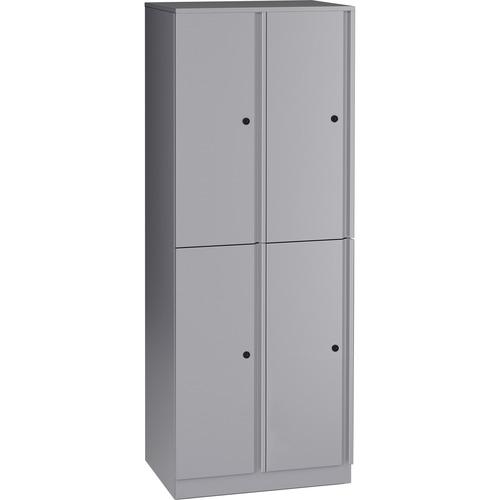 LOCKER,24"W,QUAD,SILVER