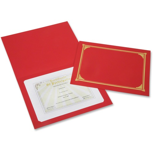 HOLDER,CERTIFICATE,RED/GLD