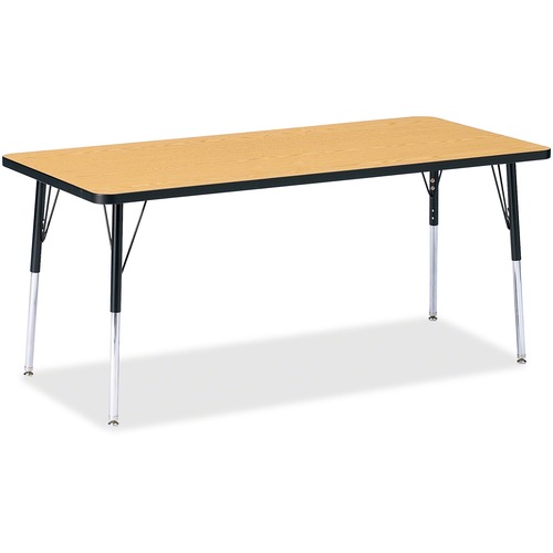 Jonti-Craft, Inc.  Activity Table, Rectangle, 24"-31"x30"x72", Oak/Black