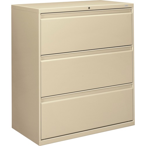 The HON Company  3-Drawer Lateral File W/Lock, 36"x19-1/4"x40-7/8", Putty