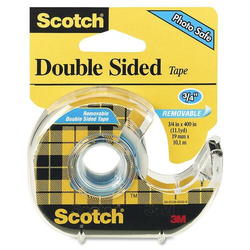 DOUBLE-SIDED REMOVABLE TAPE IN HANDHELD DISPENSER, 1" CORE, 0.75" X 33.33 FT, CLEAR