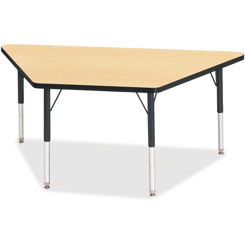 Jonti-Craft, Inc.  Activity Table, Trapezoid, 15"-24"x30"x60", Maple/Black