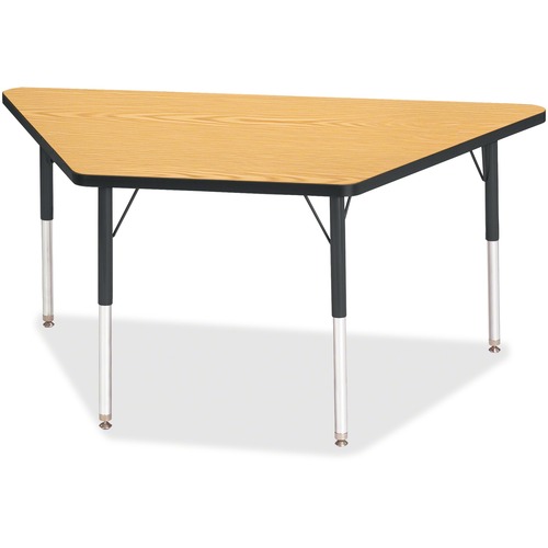 Jonti-Craft, Inc.  Activity Table, Trapezoid, 24"-31"x30"x60", Oak/Black