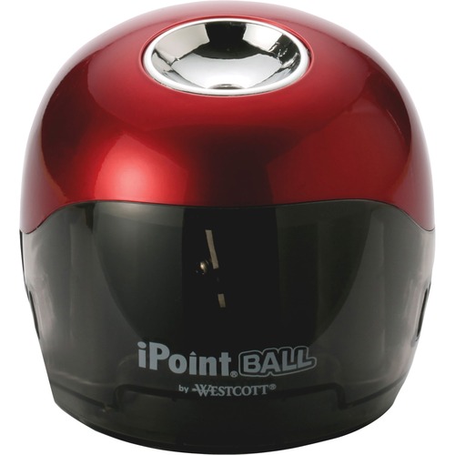 IPOINT BALL BATTERY SHARPENER, BATTERY-POWERED, 3" X 3" X 3.25", RED/BLACK