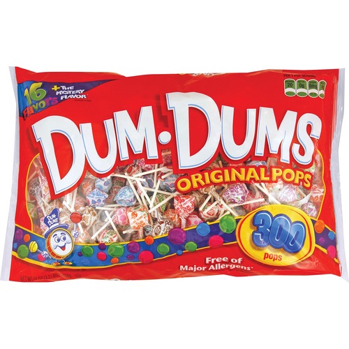 Dum-Dum-Pops, Assorted Flavors, Individually Wrapped, 300/pack