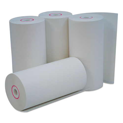 DIRECT THERMAL PRINT PAPER ROLLS, 0.38" CORE, 4.38" X 127FT, WHITE, 50/CARTON