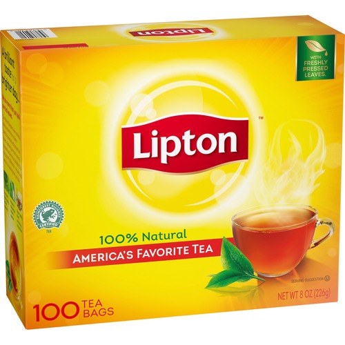 Lipton/Unilever  Tea Bags, Natural, Individual,1.25 oz Packets, 100/BX
