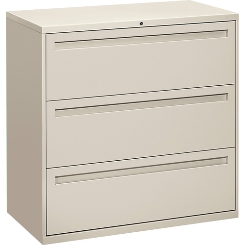 The HON Company  Lateral File, 3-Drawer, 42"x18"x39-1/8", Light Gray