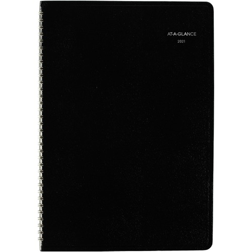 MONTHLY PLANNER, 12 X 8, BLACK COVER, 2020-2021