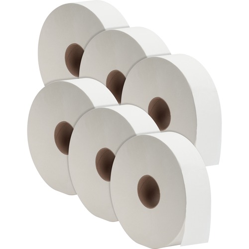 Genuine Joe  Jumbo Roll Bath Tissue, 2-Ply, 1000Shts, 6/CT, White