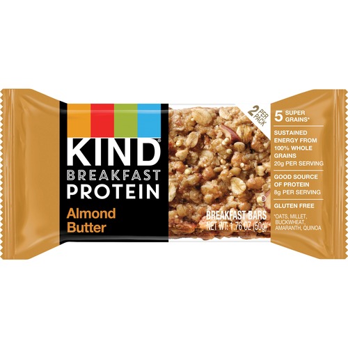 Breakfast Protein Bars, Almond Butter, 50 G Box, 8/pack
