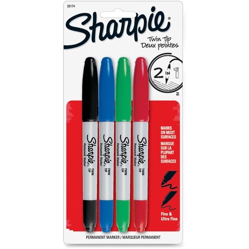 MARKER,SHARPIE,TWIN,AST,4PK