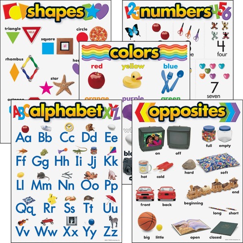 Trend Enterprises  Learning Chart Combo Pack, Kindergarten, Multi