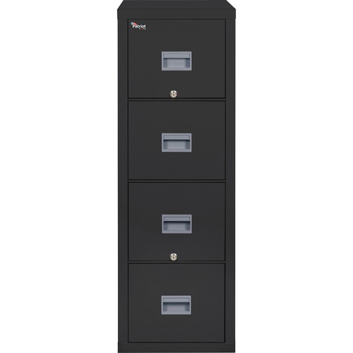 PATRIOT INSULATED FOUR-DRAWER FIRE FILE, 17.75W X 31.63D X 52.75H, BLACK