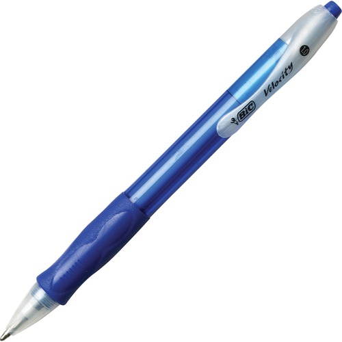 VELOCITY RETRACTABLE BALLPOINT PEN, 1MM, BLUE INK, TRANS BLUE BARREL, DOZEN