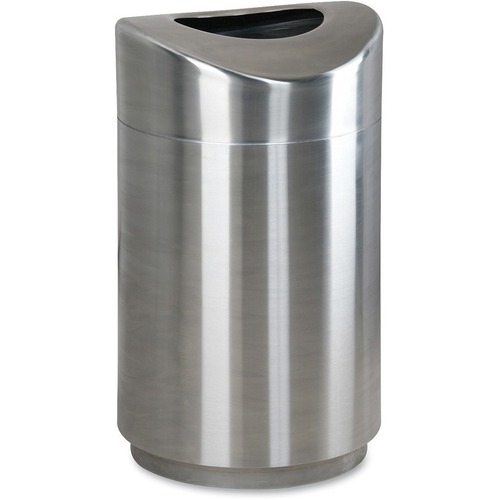 ECLIPSE OPEN TOP WASTE RECEPTACLE, ROUND, STEEL, 30 GAL, STAINLESS STEEL