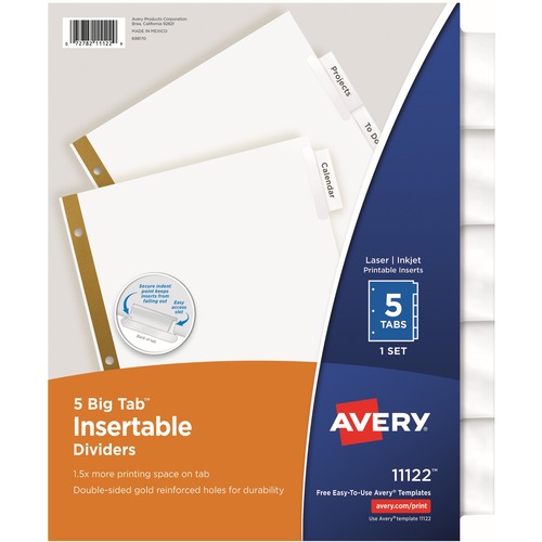 DIVIDERS,INSERT,5-TAB,CLEAR