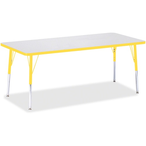 Jonti-Craft, Inc.  Kydz Activity Table, 30"x72"x15"-24", Gray/Yellow