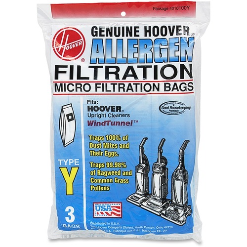 Hoover  Refill Bags, Allergen, f/Vacuum C1703-900, 36/CT, Green