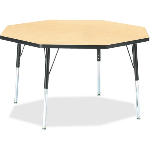 Jonti-Craft, Inc.  Activity Table, Octagon, 24"-31"x48", Maple/Black