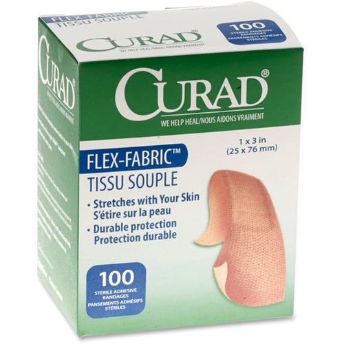 Medline  Fabric Bandages, Flex Fabric, 1"x3", 100/BX