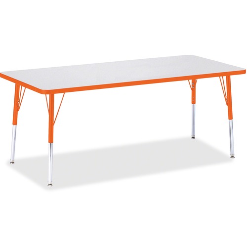 Jonti-Craft, Inc.  Kydz Activity Table, 30"x72"x15"-24", Gray/Orange