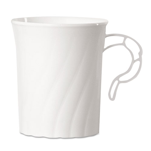 Classicware Plastic Mugs, 8 Oz., White, 8/pack, 24 Pack/carton