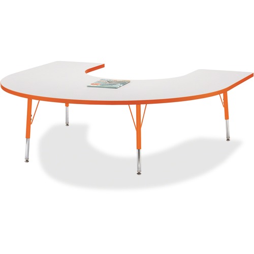 Jonti-Craft, Inc.  Activity Table, Horseshoe, 15"-24"x66"x60", Orange