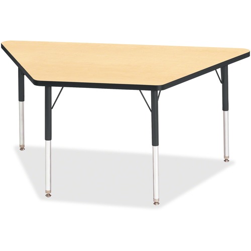 Jonti-Craft, Inc.  Activity Table, Trapezoid, 24"-31"x30"x60", Maple/Black