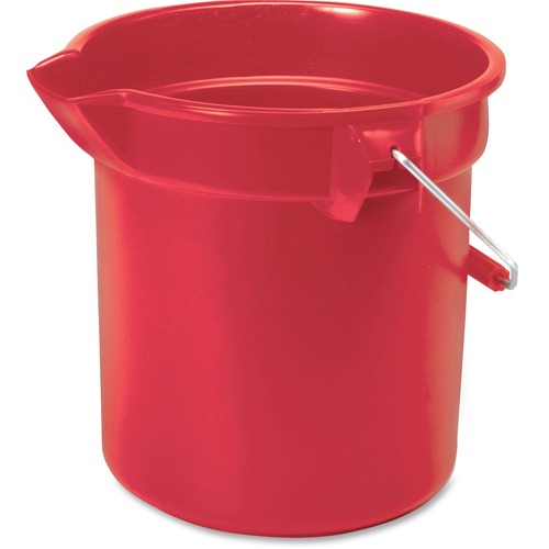 Rubbermaid Commercial Products  Bucket, Heavy-duty, Round, 14 Qt, 13-1/8"x11-3/8", Red