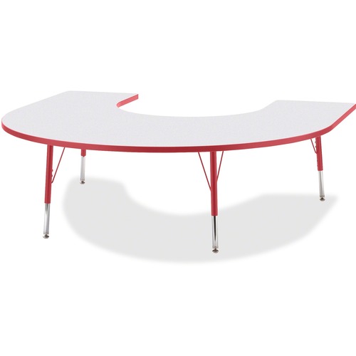 Jonti-Craft, Inc.  Activity Table, Horseshoe, 15"-24"x66"x60", Red