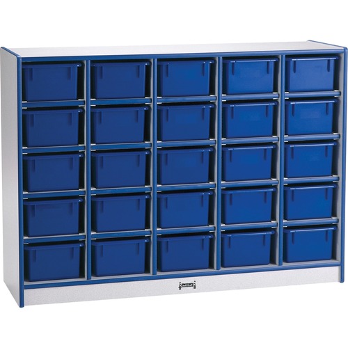 Jonti-Craft, Inc.  Mobile 25 Cubbie-Tray Unit,w/o Bins,35-1/2"x48"x15",Navy