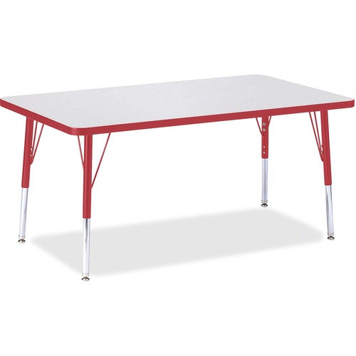 Jonti-Craft, Inc.  Rectangle Activity Table, 30"x48"x15"-24" H, Red