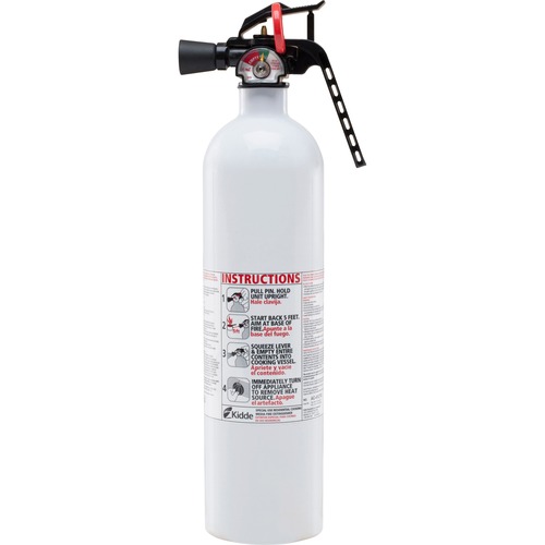 Kidde Fire And Safety  Kitchen Fire Extinguisher, w/Metal Valve, 2.5lbs, White