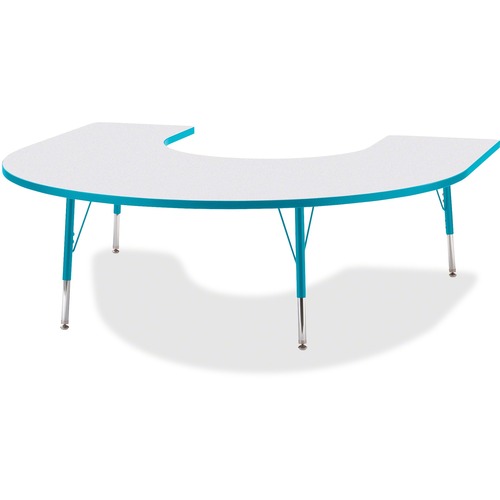 Jonti-Craft, Inc.  Activity Table, Horseshoe, 15"-24"x66"x60", Teal