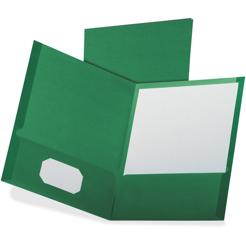 Linen Finish Twin Pocket Folders, Letter, Hunter Green,25/box