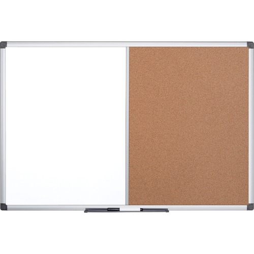 Bi-silque  Combination Board, Dry-Erase/Cork, 36"Wx48"Lx1/2"H, Multi