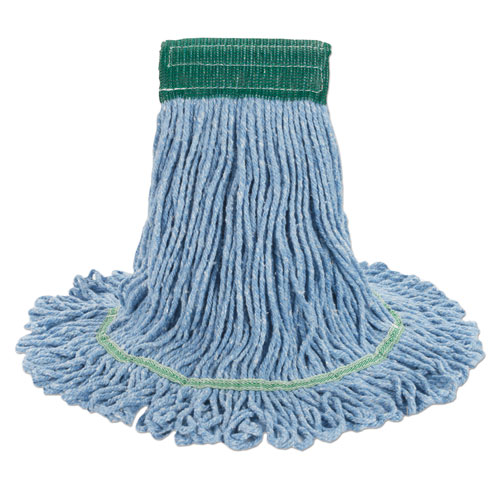 SUPER LOOP WET MOP HEAD, COTTON/SYNTHETIC FIBER, 5" HEADBAND, MEDIUM SIZE, BLUE, 12/CARTON