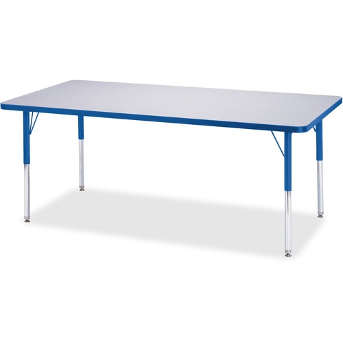 Jonti-Craft, Inc.  Kydz Activity Table, 30"x72"x15"-24", Gray/Blue