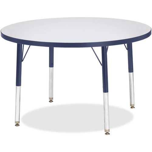 Jonti-Craft, Inc.  Round Activity Table, 36"x24"-31", Gray/Navy