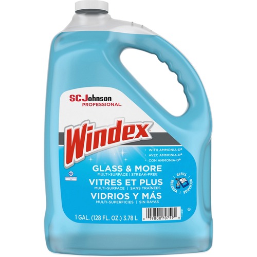 S.C. JOHNSON & SON, INC  Glass Cleaner Refill, Windex w/Ammonia-D1 Gallon, 4/CT