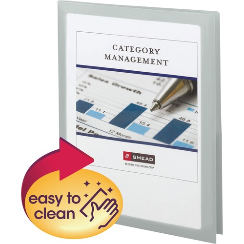 Frame View Poly Two-Pocket Folder, 11 X 8 1/2, Clear/oyster, 5/pack