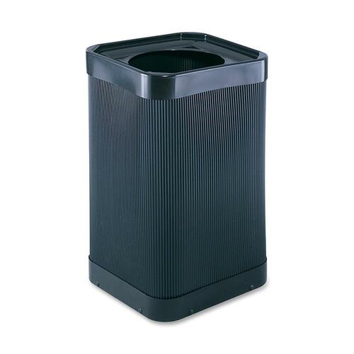 AT-YOUR DISPOSAL TOP-OPEN WASTE RECEPTACLE, SQUARE, POLYETHYLENE, 38 GAL, BLACK