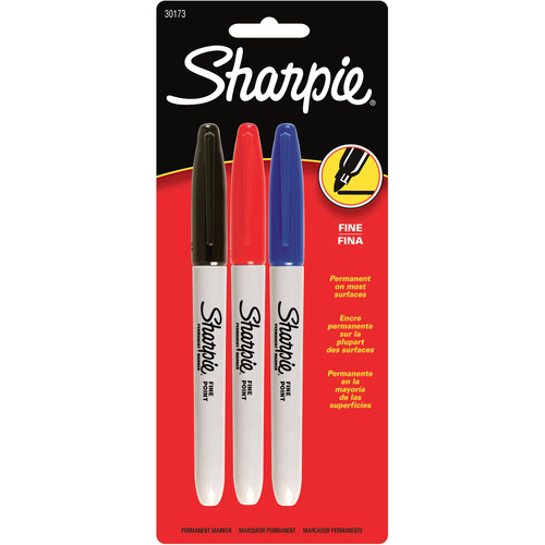 MARKER,SHARPIE,FN,3PK,AST