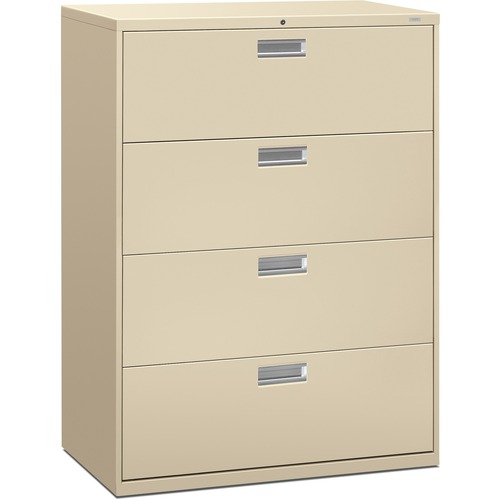 600 SERIES FOUR-DRAWER LATERAL FILE, 42W X 18D X 52.5H, PUTTY