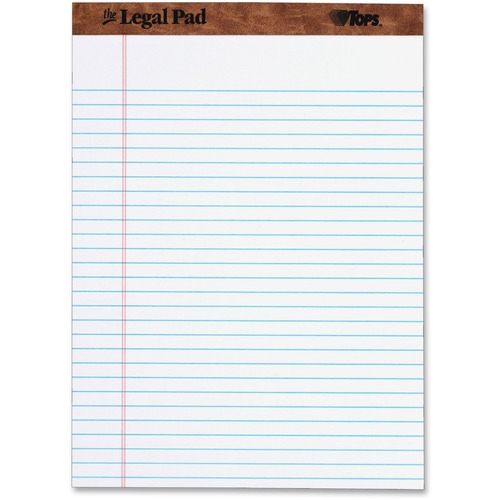 "THE LEGAL PAD" RULED PADS, WIDE/LEGAL RULE, 8.5 X 11.75, WHITE, 50 SHEETS, DOZEN