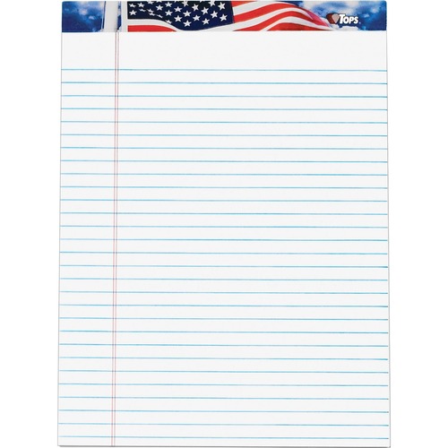 AMERICAN PRIDE WRITING PAD, WIDE/LEGAL RULE, 8.5 X 11.75, WHITE, 50 SHEETS, 12/PACK