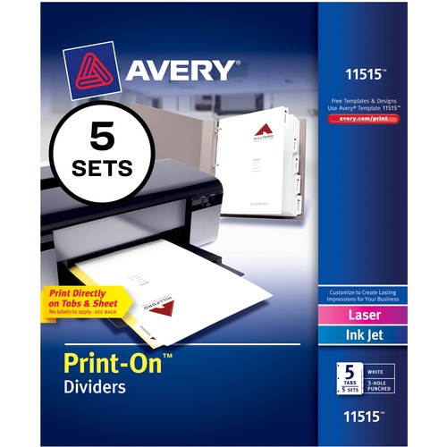 DIVIDERS,PRINT-ON,5TAB,5SET