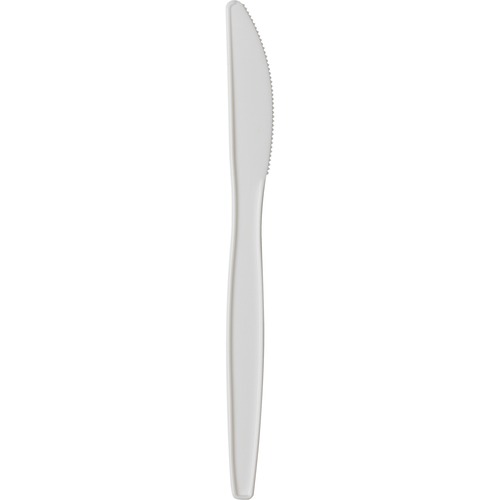 PLASTIC CUTLERY, MEDIUMWEIGHT KNIVES, WHITE, 1,000/CARTON